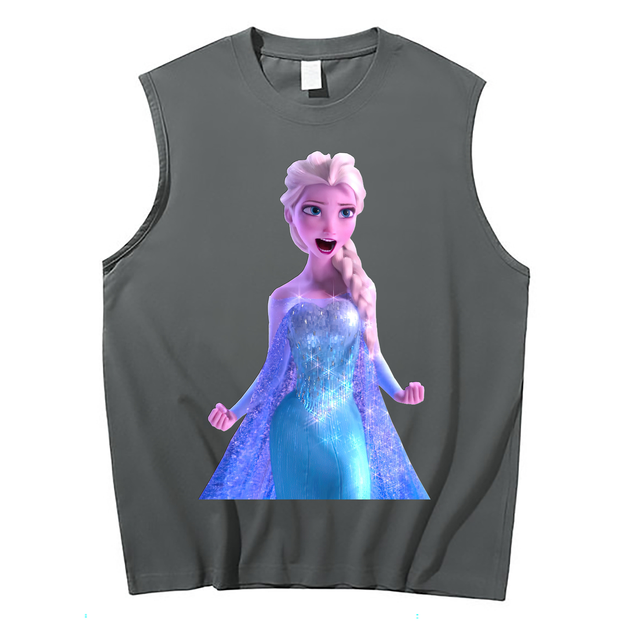 （画像用） アナと雪の女王 アンナ エルサ Frozen Anna Elsa コットン100％タンクトップ（フロントプリント）